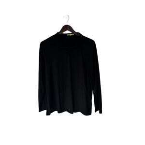 Trisha Tyler sz XL womens knit top black long sleeve‎ mock ruched neck new
